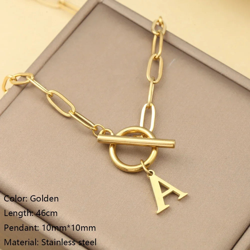 Initial Letter Superior and Simplicity Quality Stainless Steel Jewelry Necklace for Women Pendant Necklaces Women'S Trend 2025
