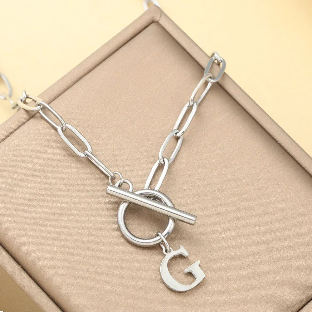 Initial Letter Superior and Simplicity Quality Stainless Steel Jewelry Necklace for Women Pendant Necklaces Women'S Trend 2025