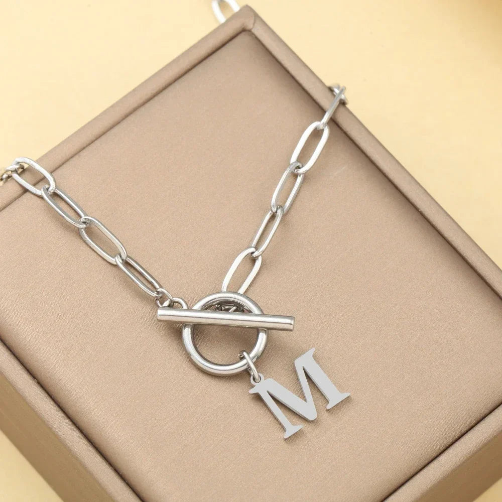 Initial Letter Superior and Simplicity Quality Stainless Steel Jewelry Necklace for Women Pendant Necklaces Women'S Trend 2025